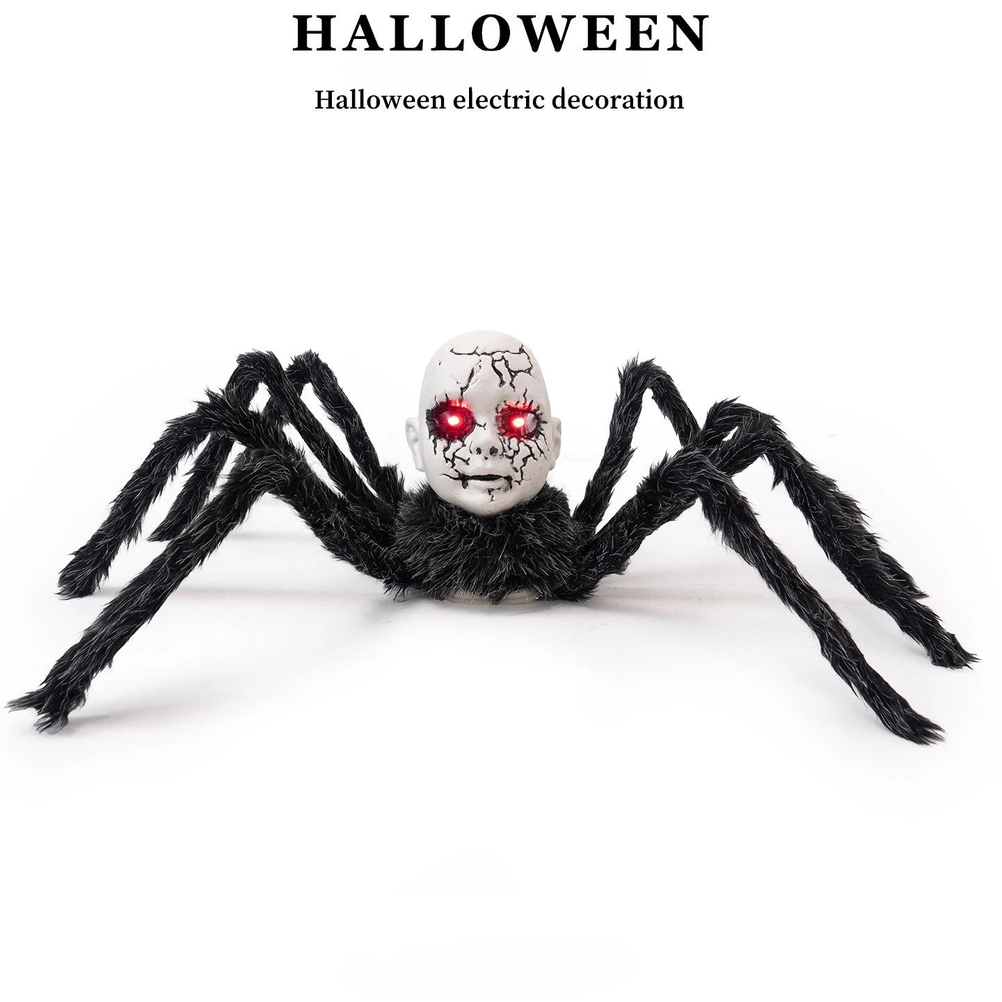 Haunted Doll Face Walking Spider Decoration