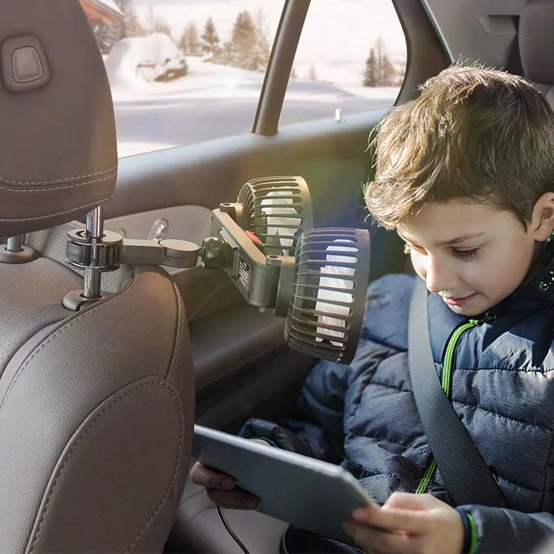 Kova Tech™ 360° Double-Head USB Car Fan
