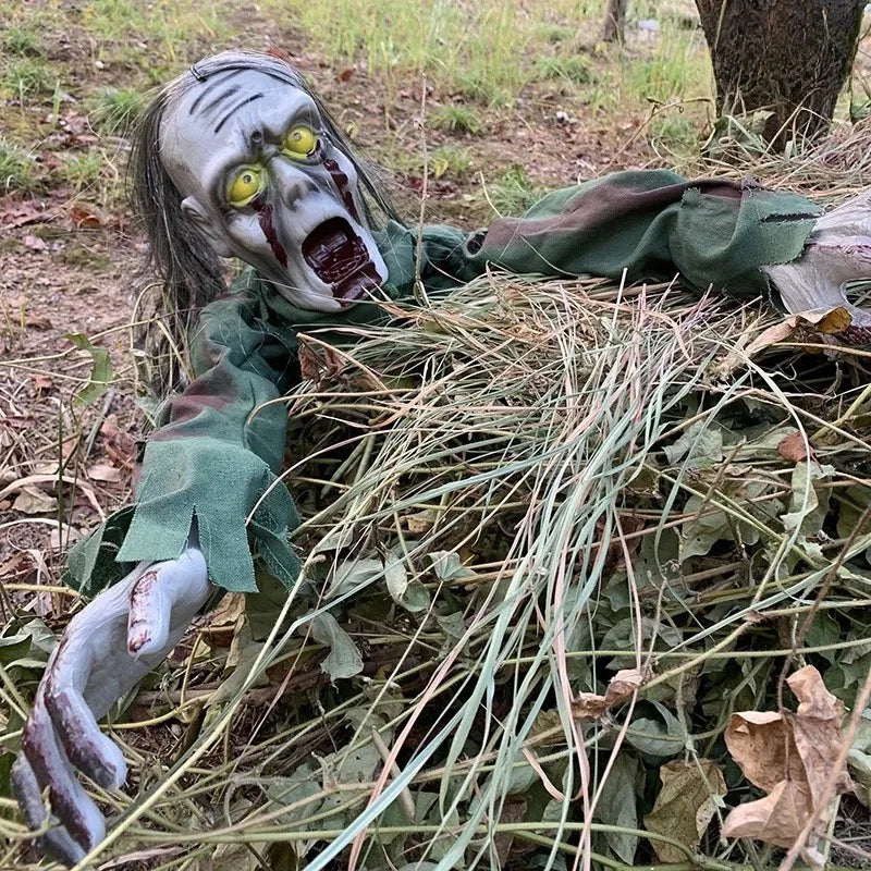 Sound-Activated Crawling Bloody Zombie Prop