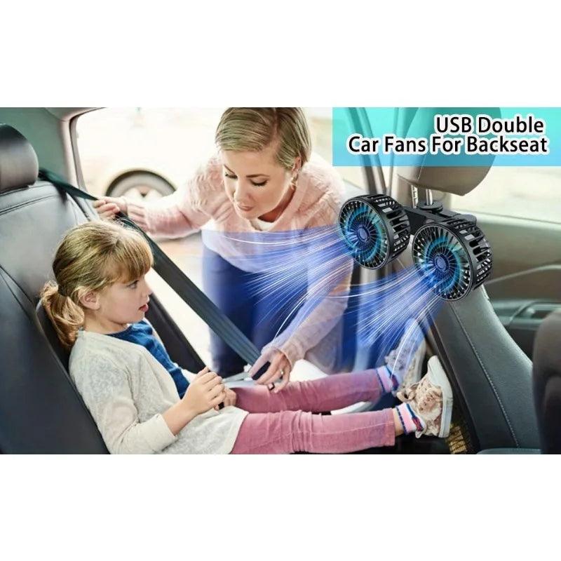 Kova Tech™ 360° Double-Head USB Car Fan