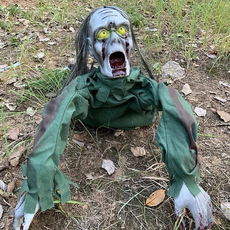 Sound-Activated Crawling Bloody Zombie Prop