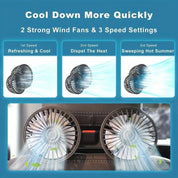 Kova Tech™ 360° Double-Head USB Car Fan