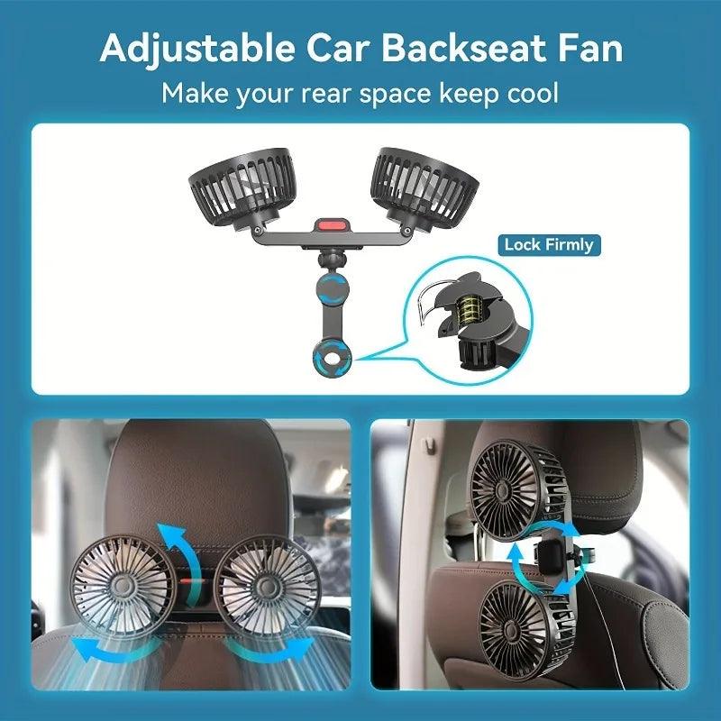 Kova Tech™ 360° Double-Head USB Car Fan