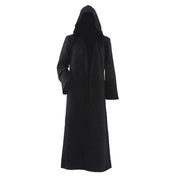 Sorcerer Long Shirt Hooded Black Robe Costume Halloween